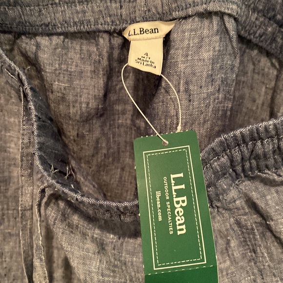 LL Bean Chambray Linen Pants Size 4MT - NWT - Picture 7 of 7